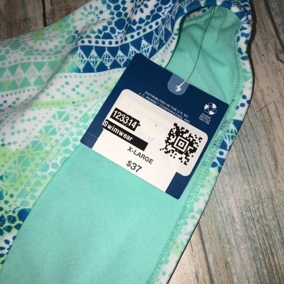 NWT Arizona Jeans Co Blue Bikini Bottoms - Picture 3 of 5